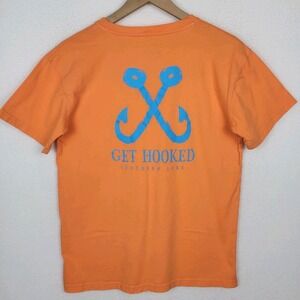 Southern Lure Graphic T-shirt Mens M Orange Cotton Fishing Boating Casual